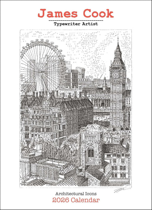 JAMES COOK TYPEWRITER ARTIST 2026 WALL CALENDAR